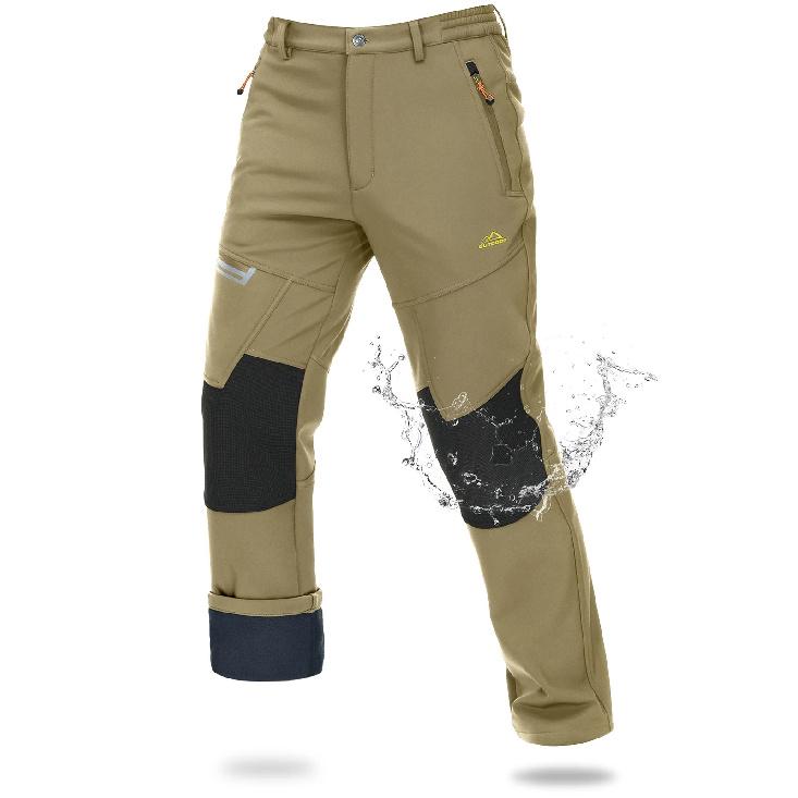 MAGCOMSEN Softshell Ski Pants Mens Winter Warm Fleece Lined Snow Trousers Waterproof Windproof Hiking Outdoor Thermal Pants