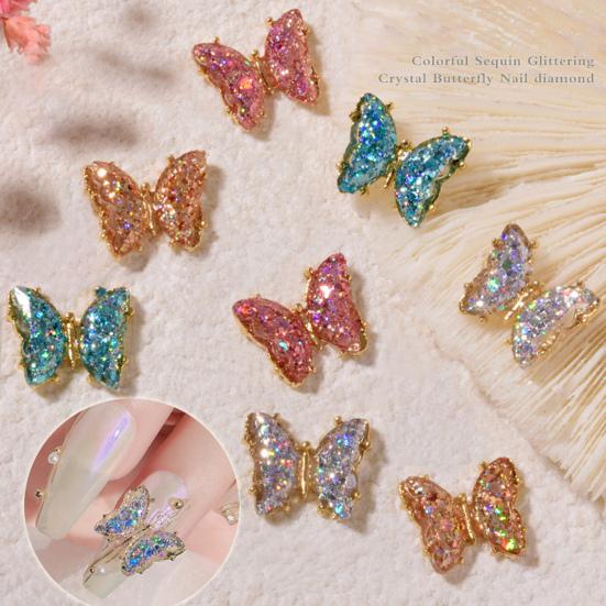 Butterfly 3D Rhinestone Manicure Decoration Strong Luxury Alloy Nail Art Decorations for Women