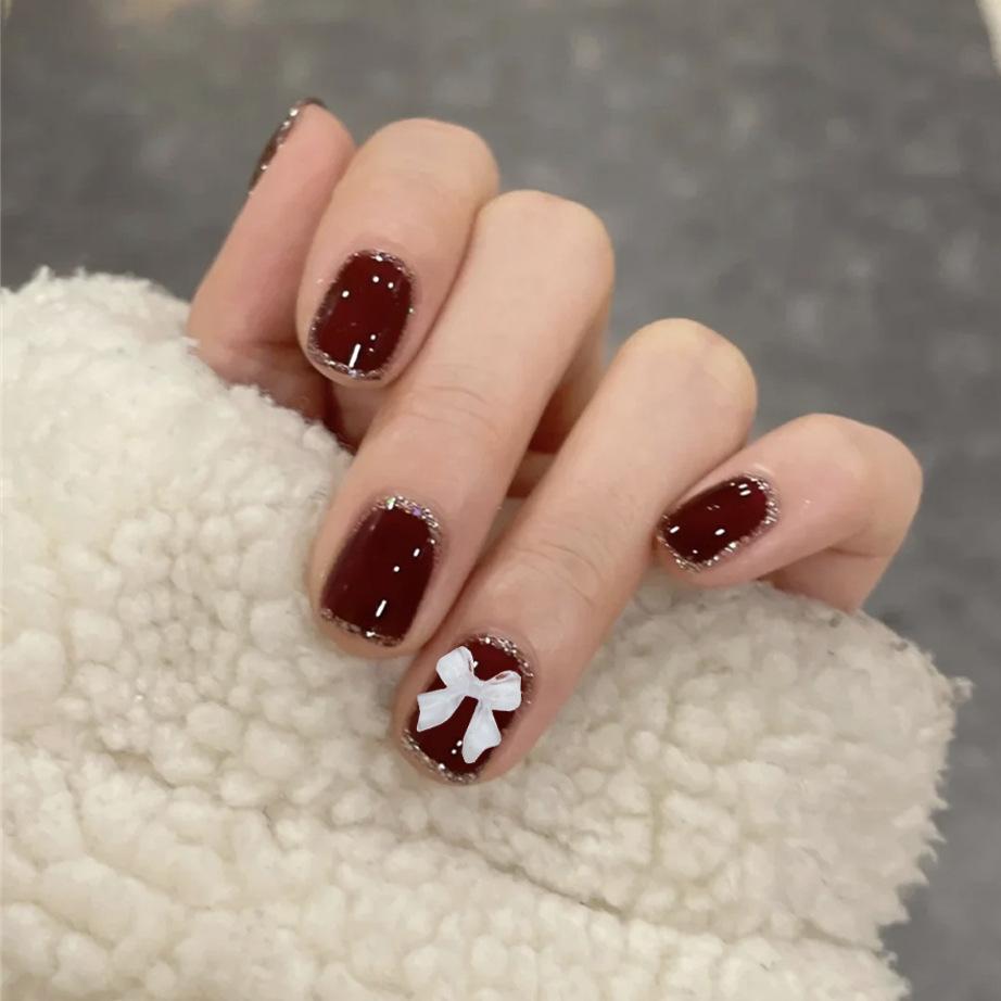 Маленький медвежонок Глиттер Румяна Аврора Градиент Нейл-арт - Сладкий Чистый Стиль Желания