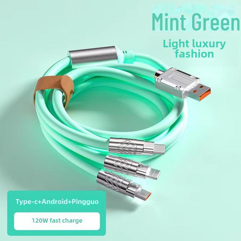 Кабель для сверхбыстрой зарядки - 120 Вт цинковый сплав 1-к-3 кабель для передачи данных для мобильных телефонов