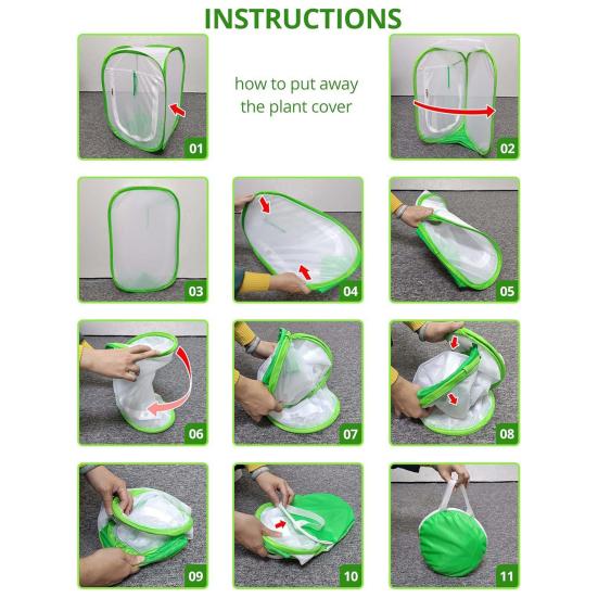 Всплывающий чехол для защиты растений Палатка для защиты растений от заморозков с дверью на молнии Защитное ограждение для растений Чехол от заморозков для комнатных и уличных растений в горшках