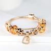 Fashion Bracelets & Bangles DIY Jewelry Champagne Bead Golden Color Pendant Hearts Love Women's Bracelet Charms