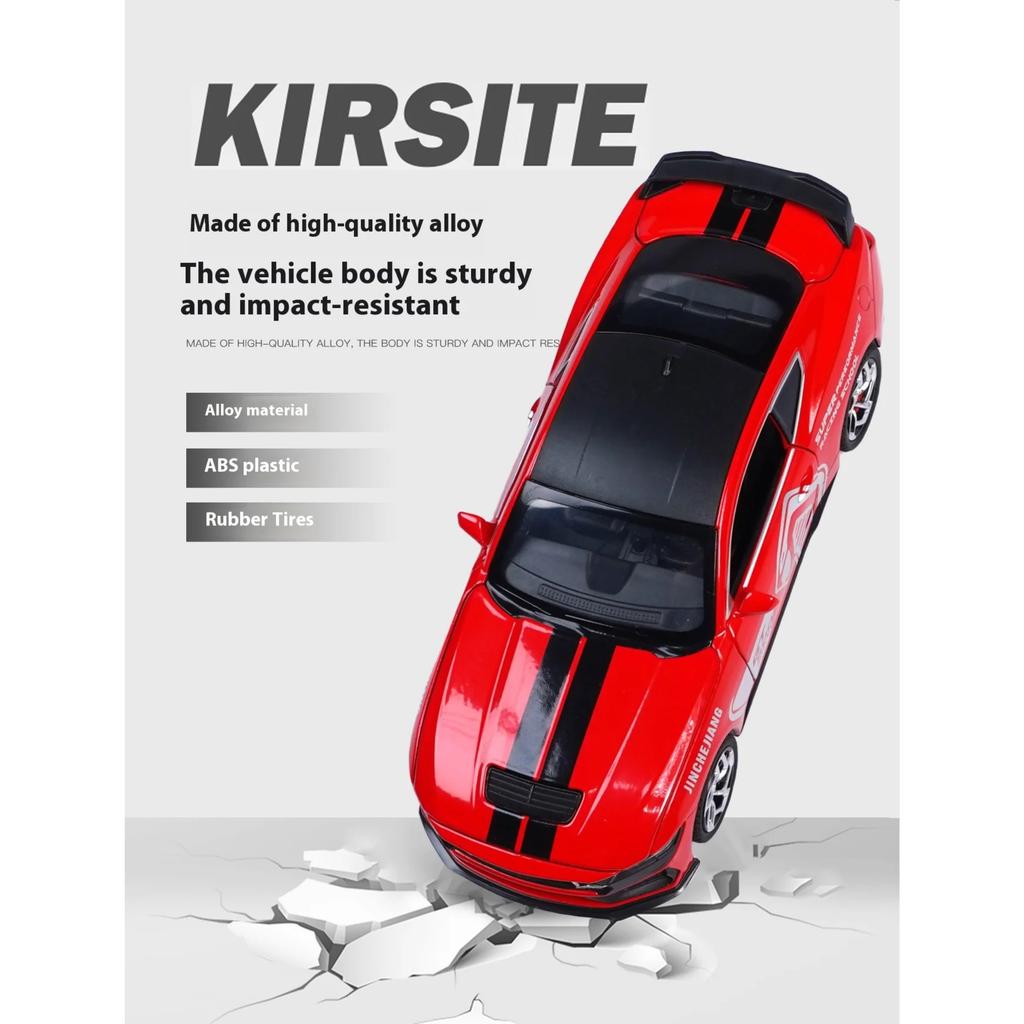 1/32 Mustang GT500 Металлическая литая модель автомобиля Сила возврата Вперед Звук и свет Детская игрушечная машинка Подарок для мальчика