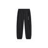 Li Ning CF Suo Solid Color Mid Waist Fleece Cuffed Knitted Sports Pants Women Pants Black AKLTB02-1