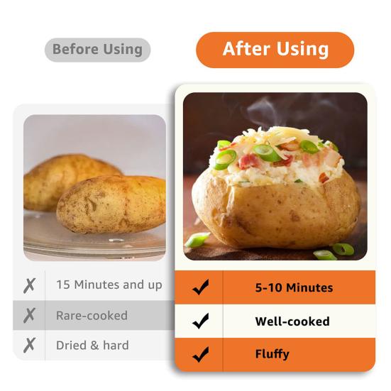 Microwave Potato Steamer for Cooks Tender Fluffy Potatoes BPA-Free Bacon Potato Cans Evenly Cooked Potato Pot Versatile Baking Potatoes Cooker