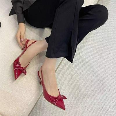 Туфли на тонком каблуке, Высокие каблуки, Шлепанцы, увеличивающие рост, Новые сандалии с одной перемычкой