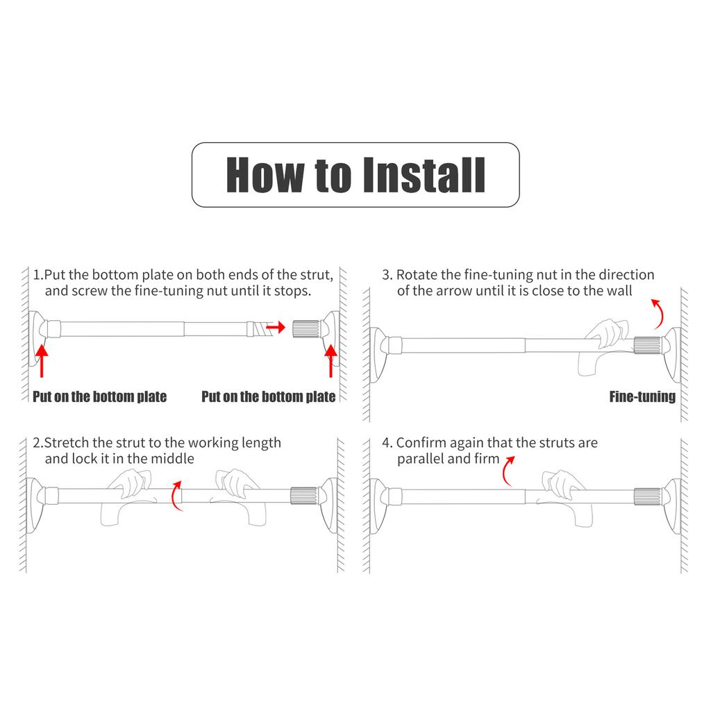 No Drilling Tension Curtain Rod 26 To 42 Inch Expandable Curtain Rod No Rust Bath Closet Hanging Pole for Windows or