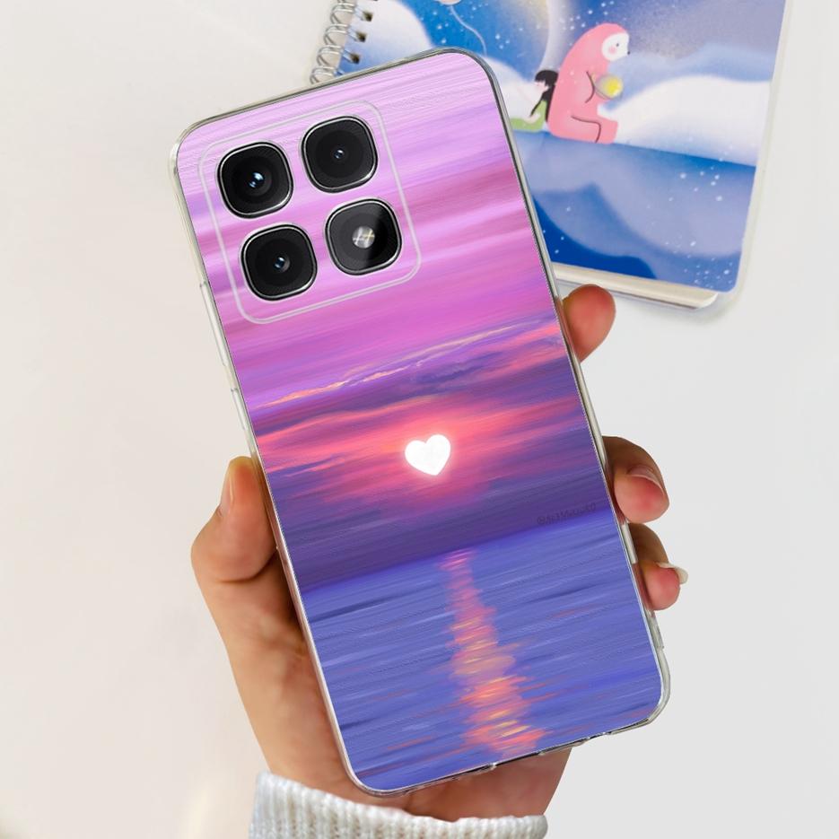 Чехол для Xiaomi 14T Pro Стильный чехол с рисунком цветов 6,67'' Прозрачный силиконовый чехол для телефона Для Xiaomi Mi 14T 14TPro Mi14T Мягкий чехол