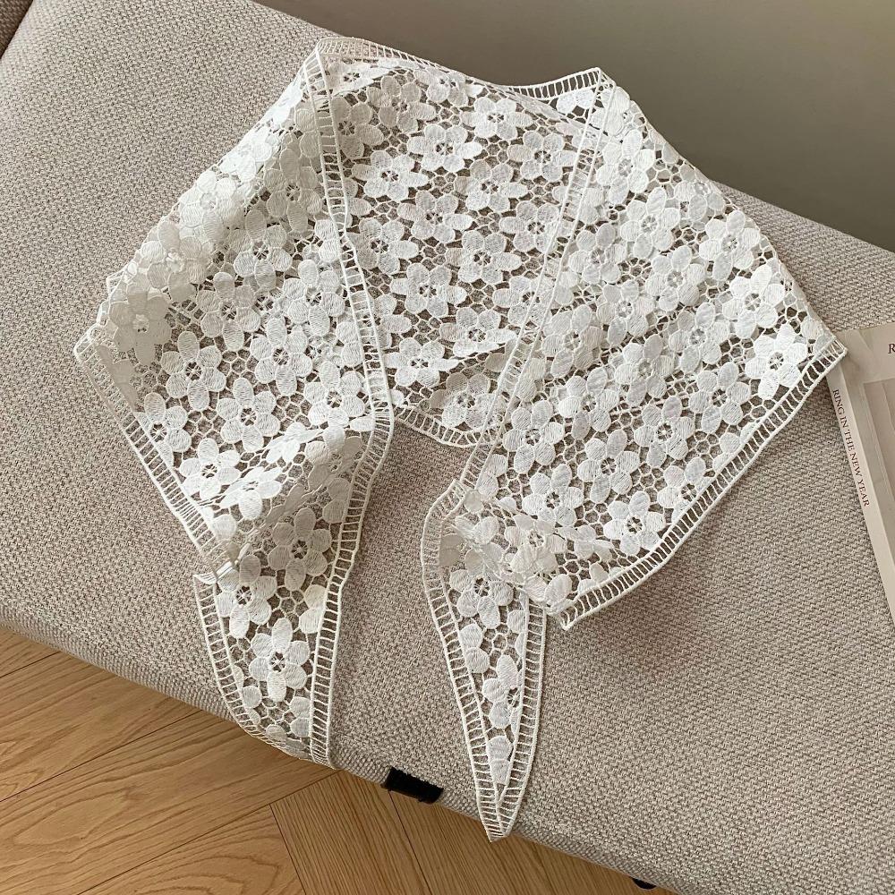 Embroidered Lace Headband Floral Printed Skirt Curtain Elegant Lace Triangle Scarf Ladies