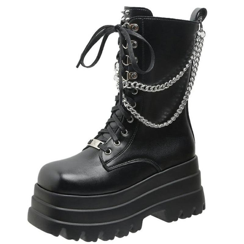 Модные женские туфли на платформе 8 см, черные, готические, с пряжкой из искусственной кожи, женские панковские туфли Creeper, женские, черные, короткие, до щиколотки, армейские ботинки для женщин