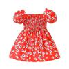Kids Dress Girls' Daisy Print Short Sleeved Dress Baby Princess Dress