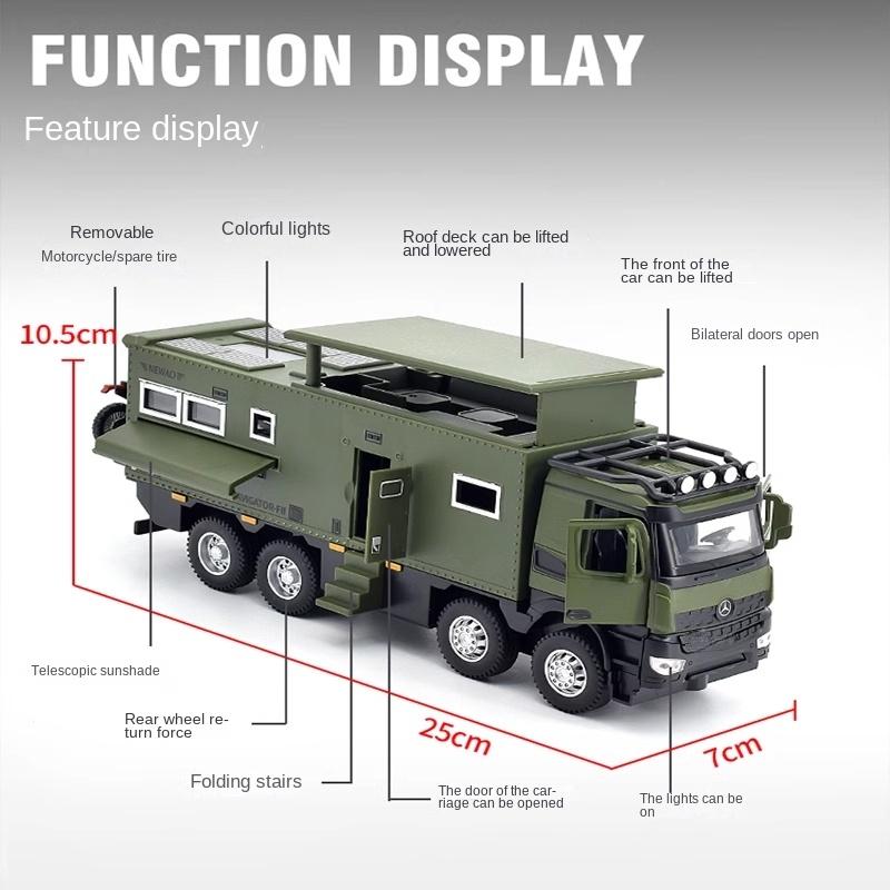 1/24 NOMADISM NAVIGATOR Benz 8X8, литая под давлением игрушечная модель автомобиля, звук и свет, детская игрушка, коллекционные предметы, подарок на день рождения