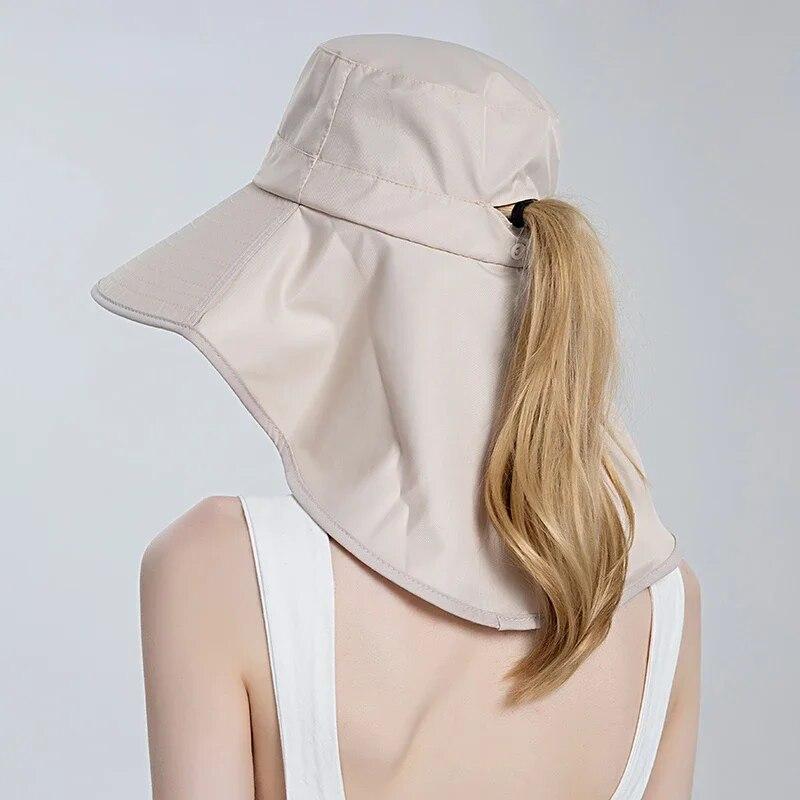 Летние солнцезащитные шляпы для женщин, УФ-шляпа, женская шляпа с защитой шеи, пляжная панама, солнцезащитная шляпа