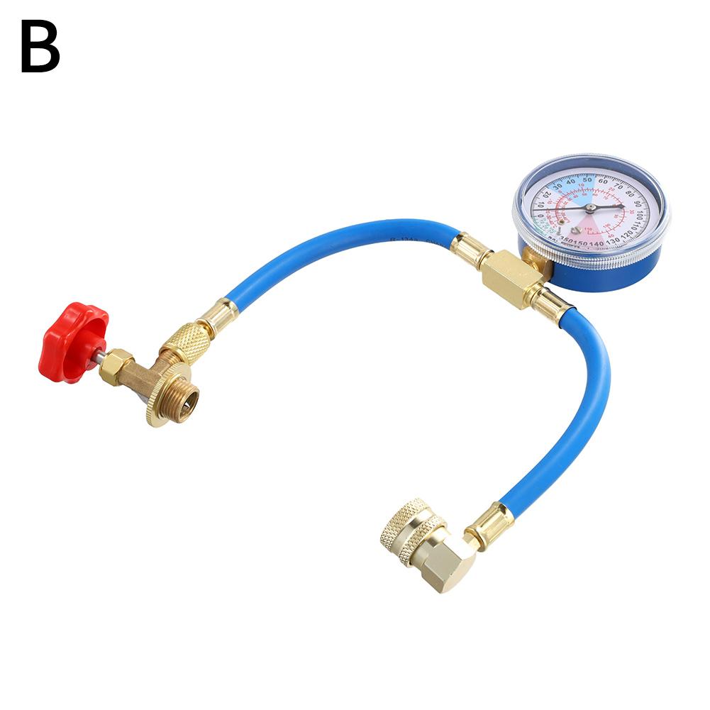 R134A Car Air Conditioning Refrigerant Charging Hose with Pressure Gauge Quick Coupler Car Air Conditioning Tools