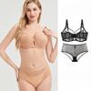 Large Size Thin Bra Set Large Chest Small Lace Bra Full Cup Women's Bra
