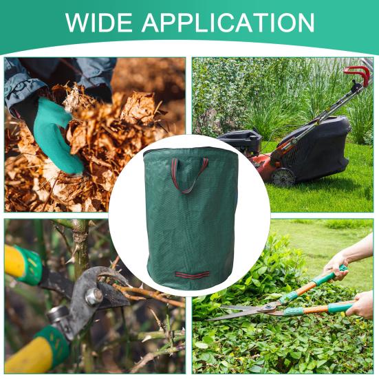 Многоразовый мешок для мусора для двора с 4 ручками, сверхмощный садовый мешок для листьев, газона, большая вместимость, складной мешок для переработки двора для кемпинга