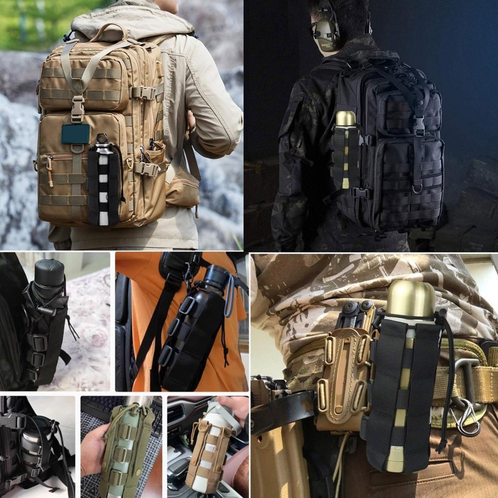 Сумка-держатель для бутылки с водой на пояс из нейлона, тактические чехлы для бутылок с водой, переноски для бутылок с водой для кемпинга, пешего туризма, путешествий