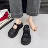 2025 Mesh Hollow Metal Buckle Thick-soled Muffin Heightening Small Bag Head Half Slippers Women's Shoe Holder Breathable and Light