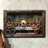 2d Flat 30*20m, Vintage "The Last Supper" Wooden Wall Art, Rustic Wooden Plate Decor, Wall Art Decor, for Home, Indoor Outdoor Use, Wooden Material