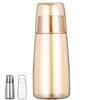 Side Table Water Bottle Set with Glass, Night Cup Set with Cup Cover, Gargle Water Bottle for Bedroom, Bathroom, and Kitchen, 25oz750ml (Amber)
