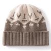 Heavy thickened wine jacquard knitted cashmere hat women's autumn and winter new year festival warm ear protection show face small cold hat