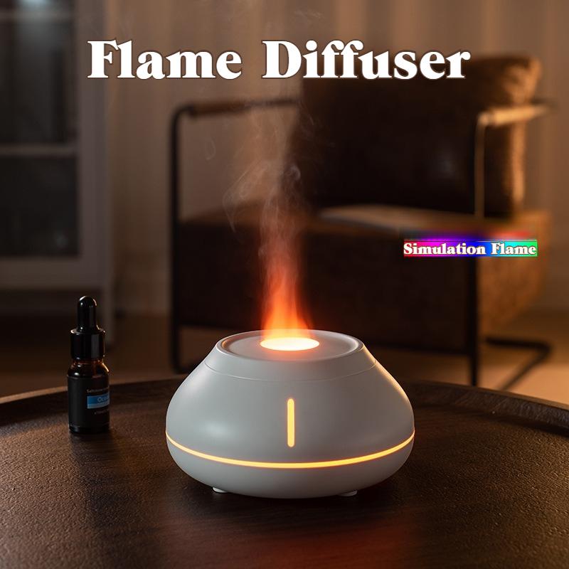 Романтический эффект пламени Аромадиффузор Увлажнитель USB Тихий Бытовой Декоративный Ночник для Спальни и Офиса
