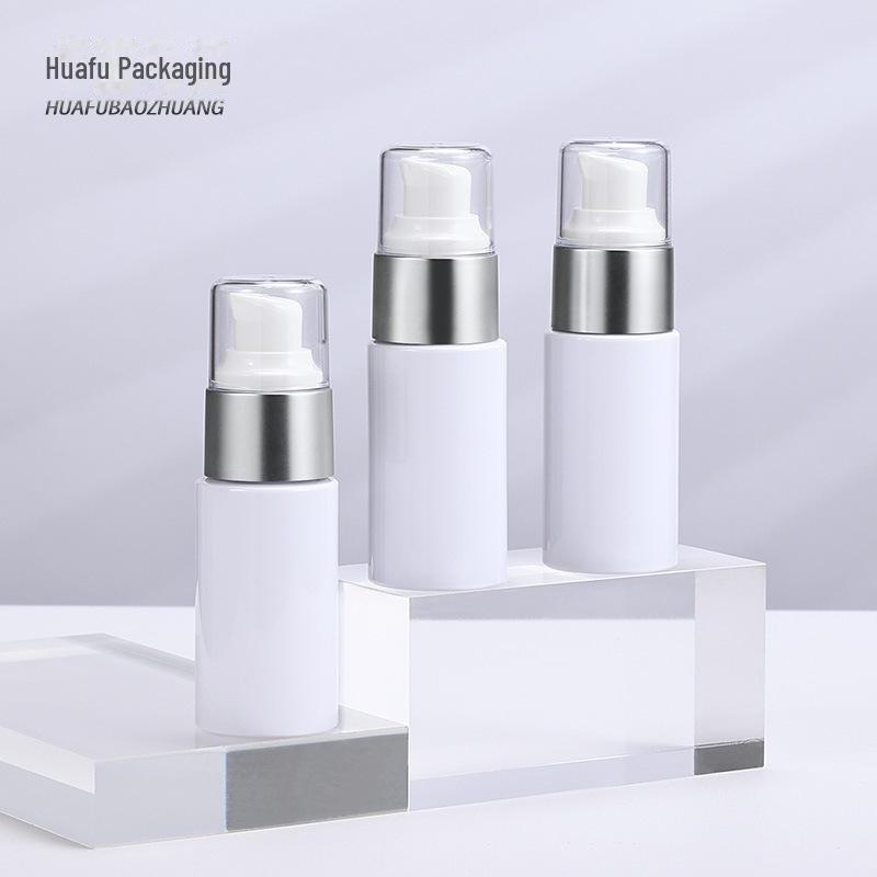 Бутылка для лосьона из ПЭТ-пластика объемом 40 мл – цилиндрическая, с плоским плечом, для эмульсий по уходу за кожей