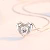 Двойная любовь, трогательное сердце, ожерелье для женщин, японское и корейское, простая цепочка с подвеской в форме сердца, ожерелье на ключицу