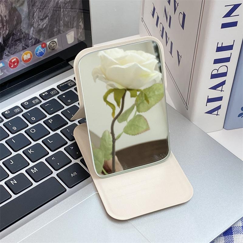 Женское мини-зеркало, складное ручное зеркало для макияжа, портативное одностороннее мини-косметическое зеркало, складное, с высоким разрешением, туалетные принадлежности