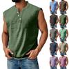 Men's Summer Solid Matching Color Pocket Sports Buttons Vest Men's Sports Casual Vest