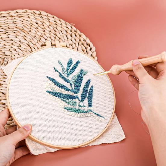 Набор игл для вышивки Полный набор игл для вышивки с нитевдевателем Иглы из нержавеющей стали с деревянной ручкой для взрослых начинающих DIY Craft