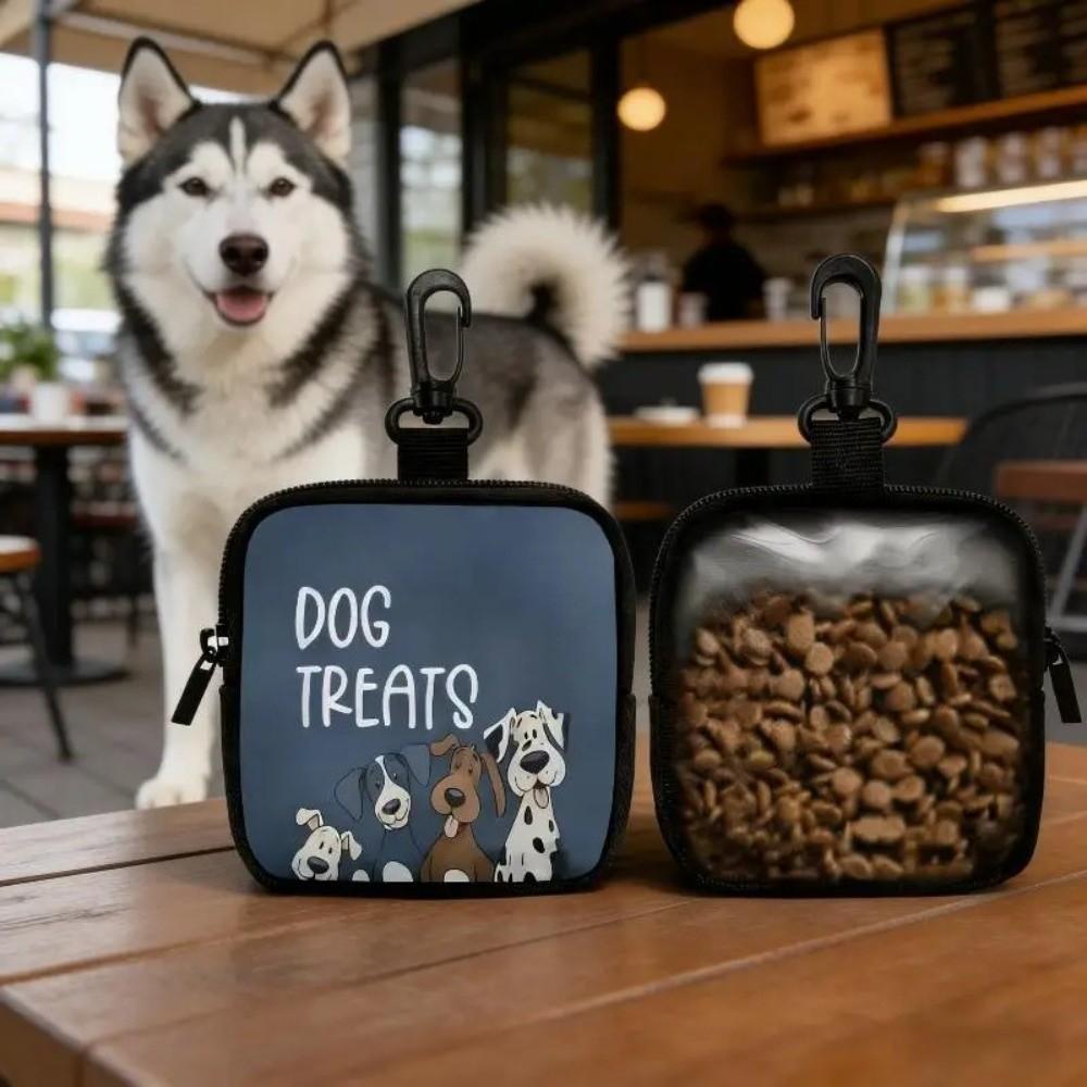 Zipper Closure Dog Treat Pouch Transparent Window Pet Snack Bag Pet Feeding Bag Pet Training