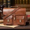 Top Grain Leather Briefcase Travel Laptop Bag - Satchel Portfolio Notebook Tablet Messenger Bag for Men & Women Gift for Him