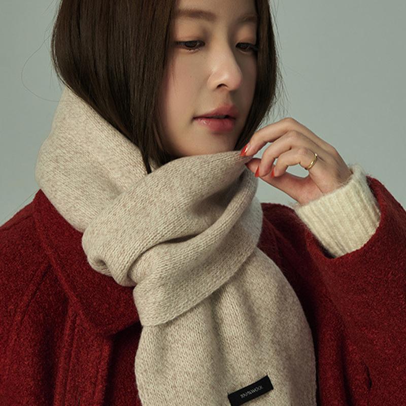 Winter Narrow Scarf Wool Scarf Solid Color Scarves Men'S And Women'S Universal Warm And Cold-Proof Poncho