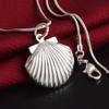 Silver Plated S925 Silver Shell Photo Frame Pendant Necklace Jewelry