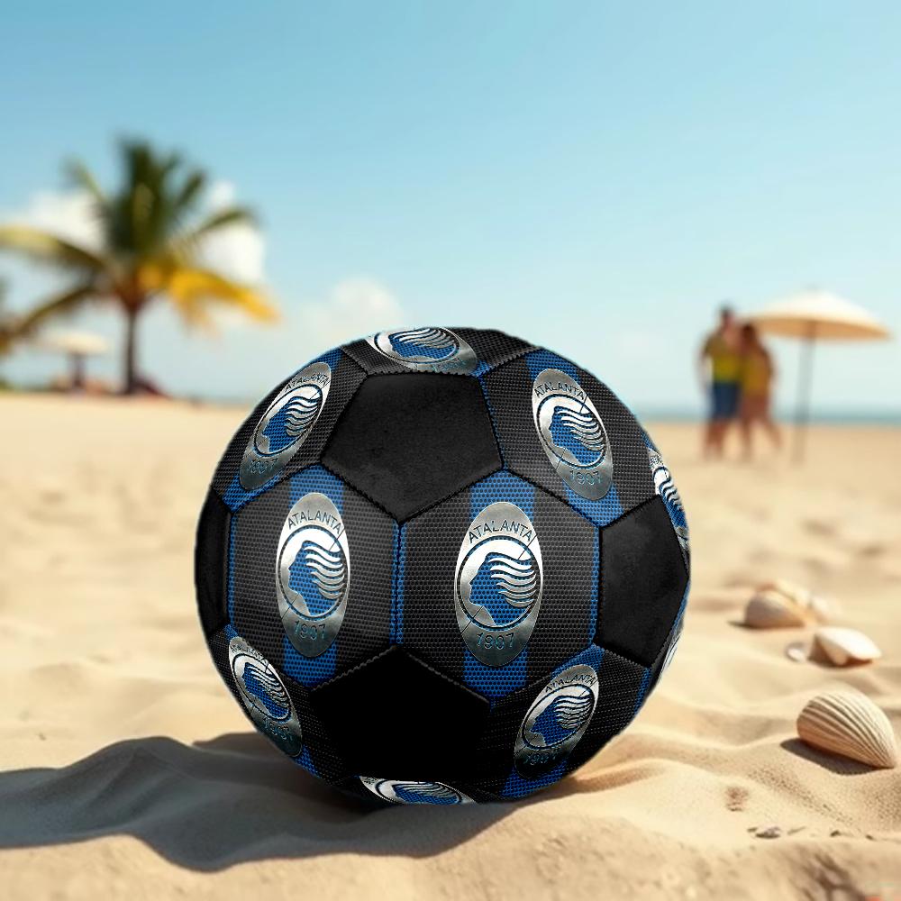 Футбольный мяч с логотипом Atalanta BC, разноцветный, подходит для всех возрастов, машинная сшивка, материал ПВХ, соревновательного уровня, размер 5, прочный и с высоким отскоком