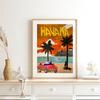 Vintage Miami California Canvas Painting Retro Travel Poster Tourist Scenery Wall Art for Living Room Decoration Home Decor