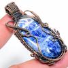 Sodalite Handmade Copper Wire Wrap Jewelry Pendant 2.56" A5a41