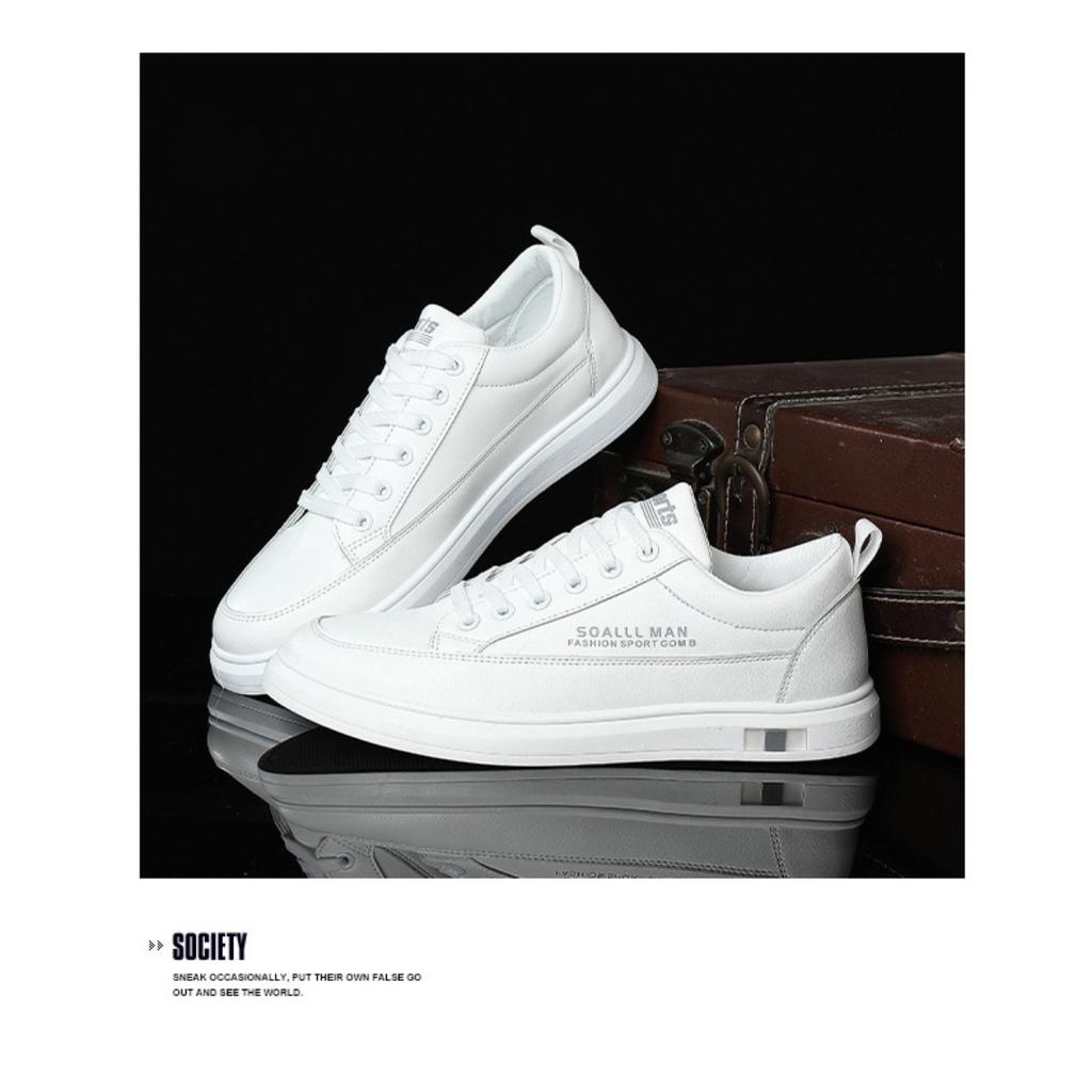 Мужские белые туфли с бортовыми туфлями, мужская обувь, трендовая повседневная обувь, корейская мода, одинарные туфли