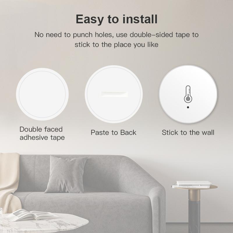 Датчик температуры и влажности Tuya ZigBee Mini, датчик влажности в помещении, работает с голосовым управлением через приложение Alexa Google Home