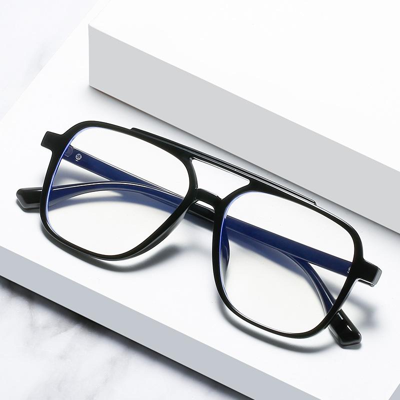 Tr90 Прозрачная ретро-двухлучевая оправа для очков Мужская большая оправа Большое лицо Плоское зеркало Женский прилив Литературный и художественный с близорукостью