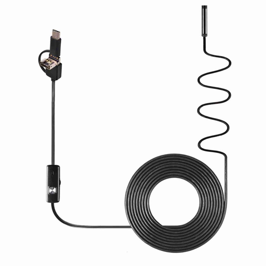 3 In 1 Industrial Endoscope Borescope Inspection Camera Built In 6 LEDs IP67 Waterproof USB Type C Endoscope for
