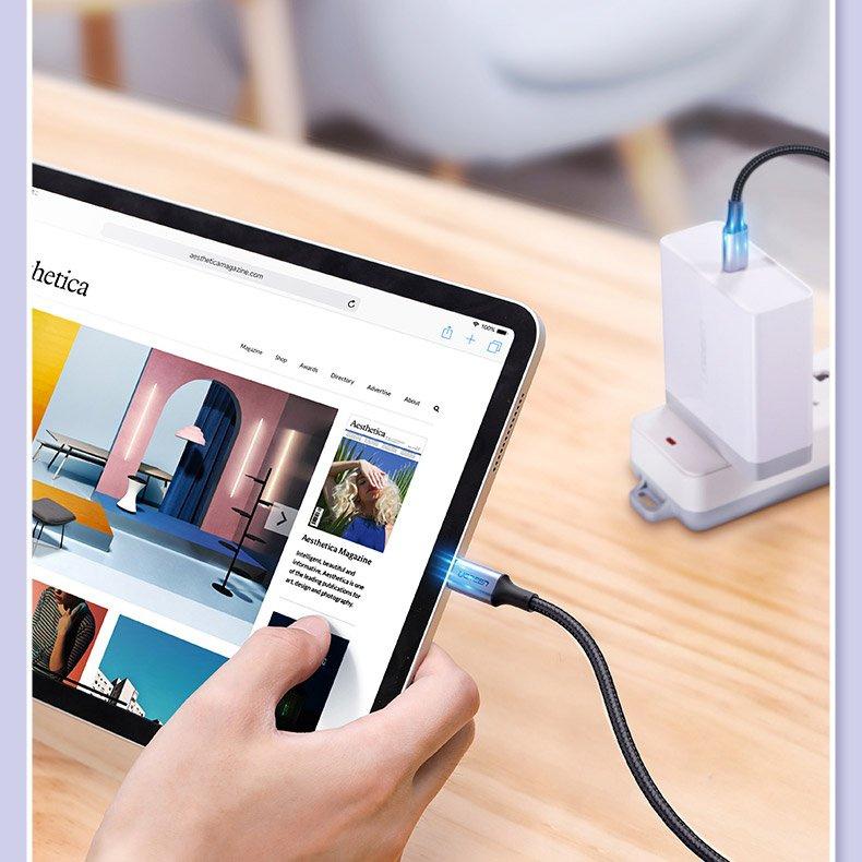 Kabel Ugreen US316 70427 USB-C - USB-C PD QC FCP 100W 5A 480Mb/s 1m - szary