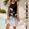 Women's Summer Casual U Neck Printed Sleeveless Dresses