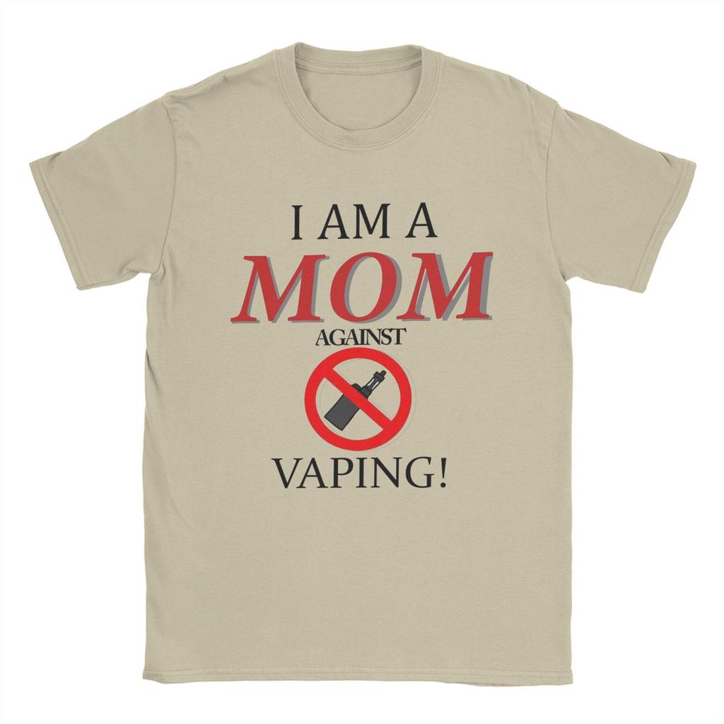 Я мама против вейпинга Футболки мужские хлопковые смешные футболки с круглым воротом Футболка с коротким рукавом Одежда Идея для подарка