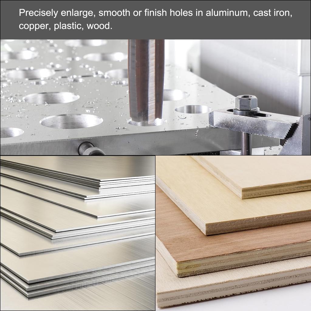 Uxcell Hand 5mm H7 Metric Reamer Drill Straight 9SiCr Alloy Steel Cutting Tool for Metal and Wood Hole Enlargement Reamer, Bit, Edge,