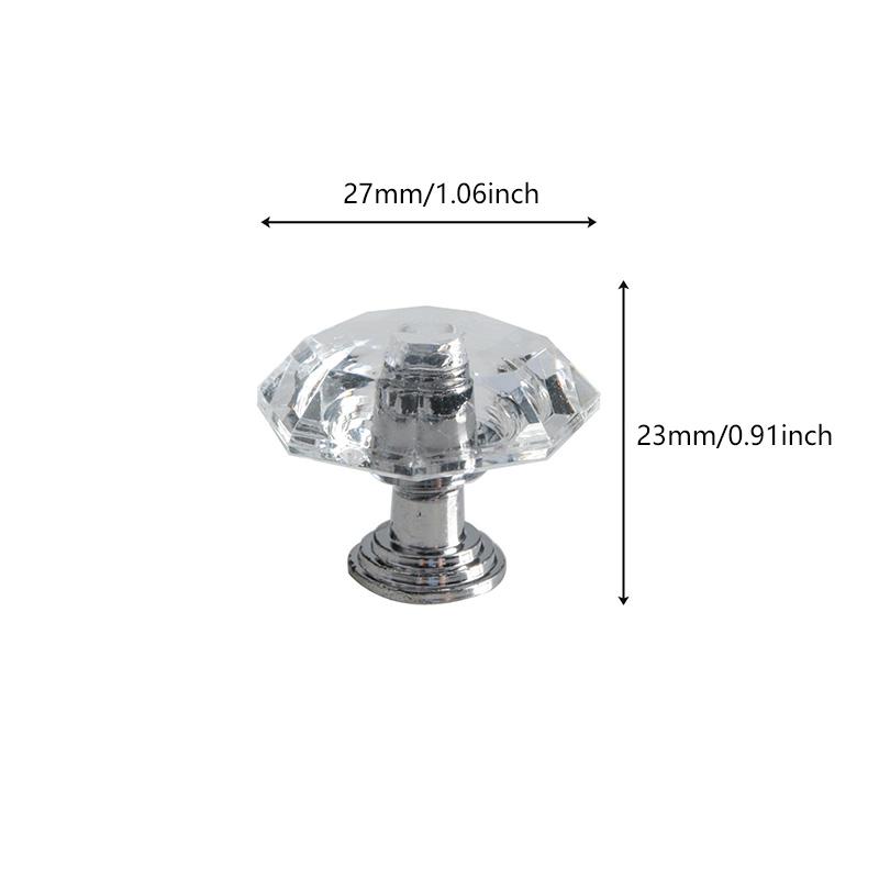 1 шт. Ручки для кухонного шкафа, ручка для шкафа, ручка для двери, акриловые ручки для ящиков с одним отверстием, серебристые