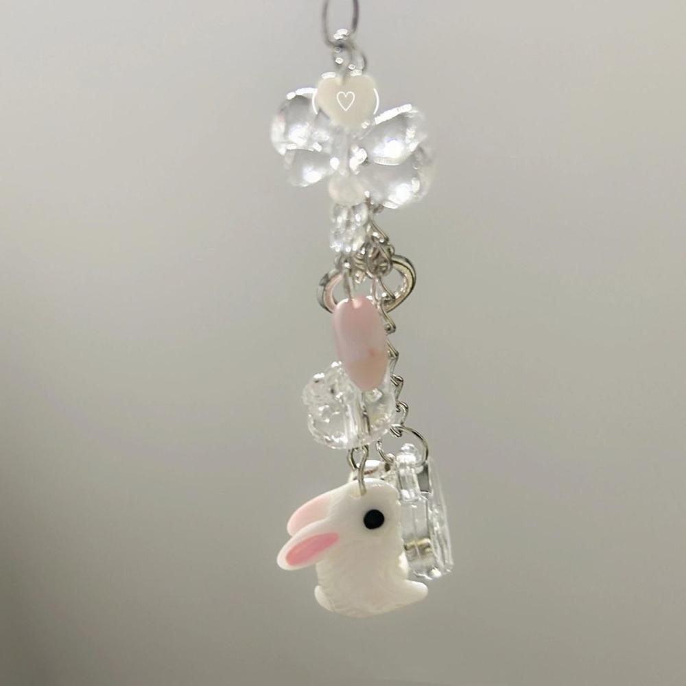 Rabbit Mobile Phone Lanyard Anti-loss Cell Phone Strap Phone Rope Bead Phone Chain Telephone Decor