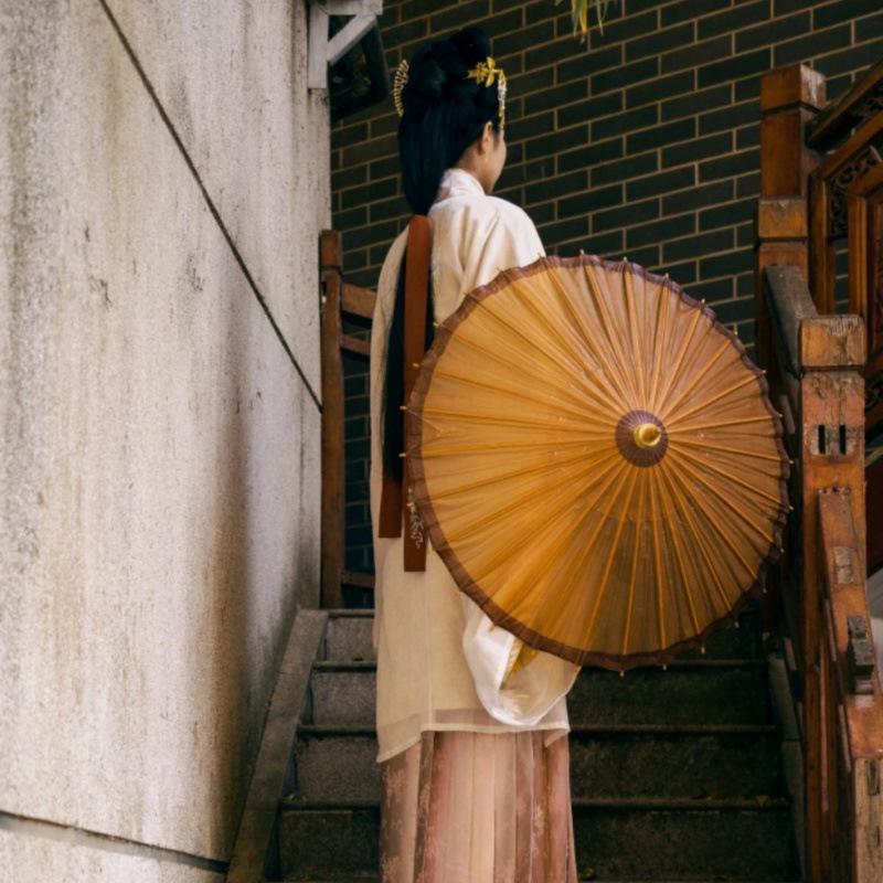 Ручной Цзяннаньский зонт из промасленной бумаги: Водонепроницаемый зонт из тунгового масла для декора Hanfu & Cheongsam