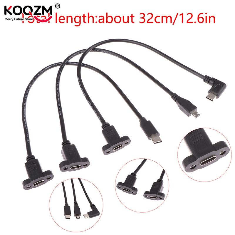 USB 3.1 Type C Micro Usb2.0 With Panel Mount Screw Extension Cable Cord USB C Male To Female Extending Wire Extender Data Cord